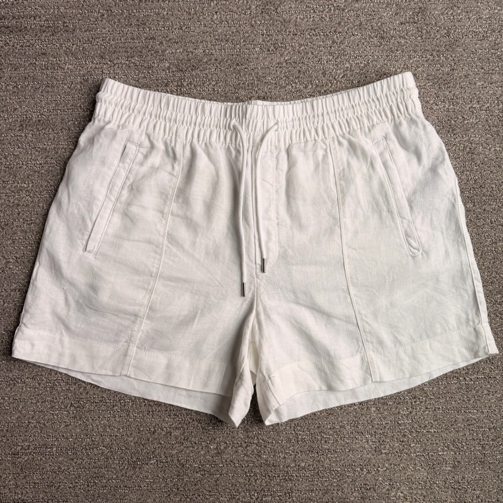 Athleta Cabo Beachside Linen White Women’s Shorts in Size 12, EUC
